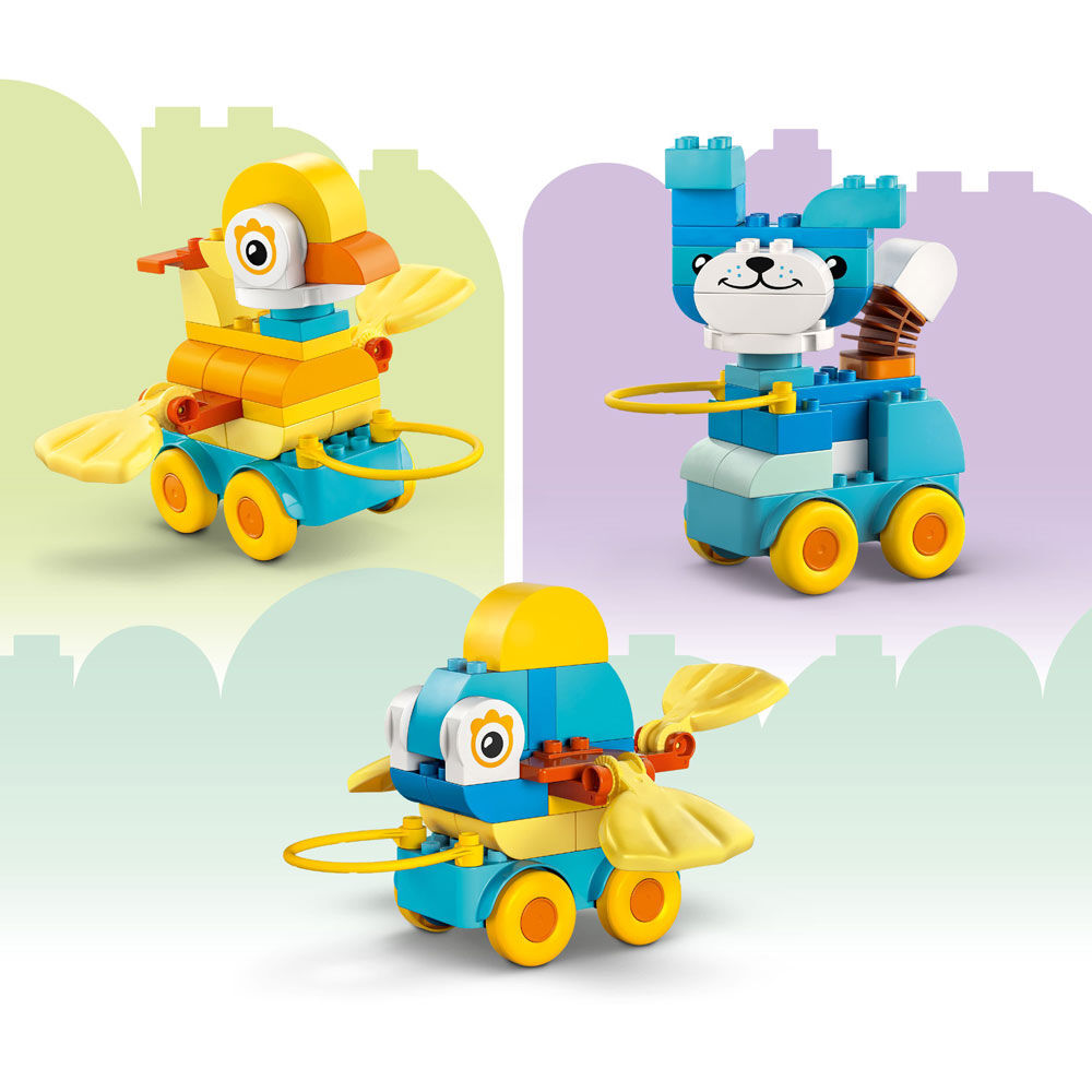 LEGO DUPLO Town 3 in 1 Animals on Wheels Building Toy & Learning Play Set for Toddlers, Ages 2+ - 10448
