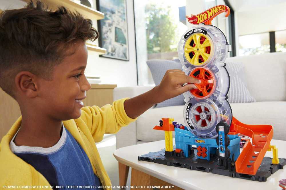Hot wheels city super spin tire shop playset sales