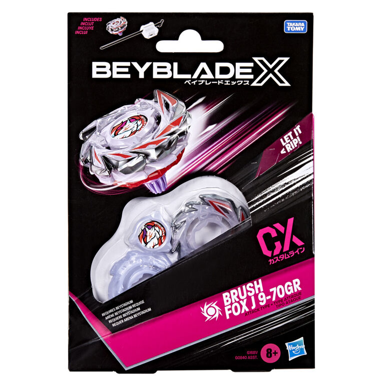 Beyblade X Brush Fox J 9-70GR CX Starter Pack Top and Launcher