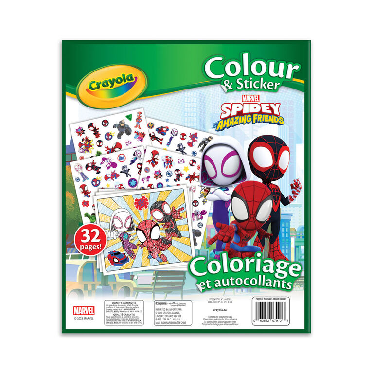 Crayola Colour and Sticker Book, Spidey and Friends