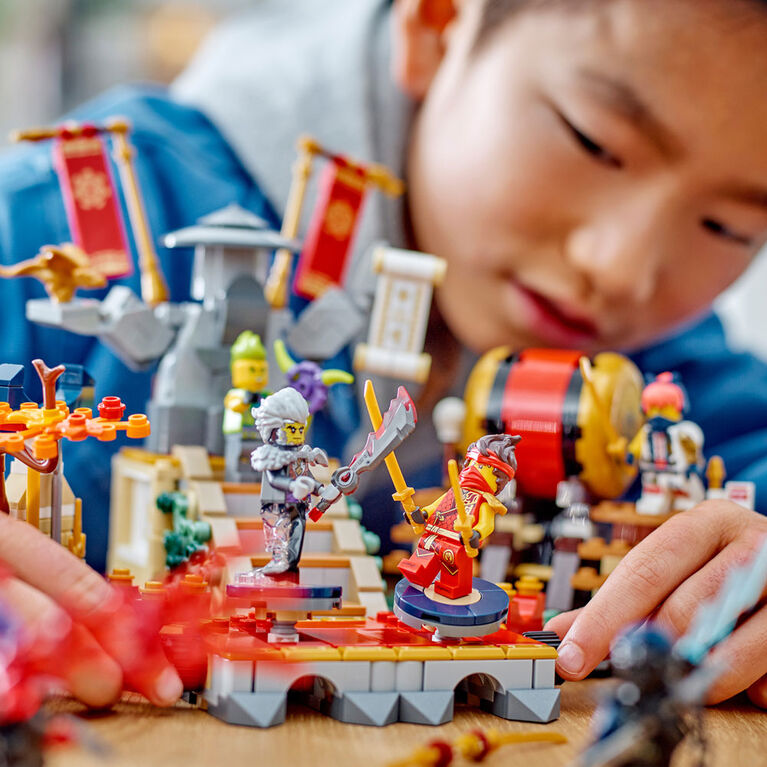 LEGO NINJAGO Tournament Battle Arena Playset with 6 Minifigures, Birthday Gift for Kids 71818