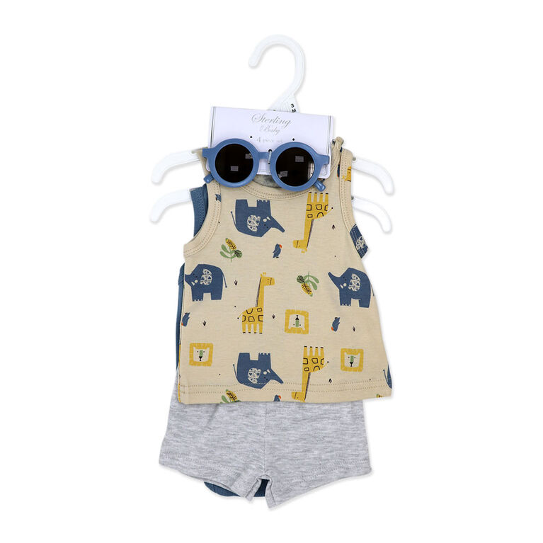 Sterling Baby 4 Piece Sunglasses Short Set:Giraffe 9M