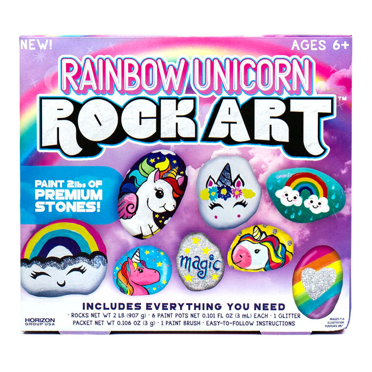 Rainbow Unicorn Rock Art