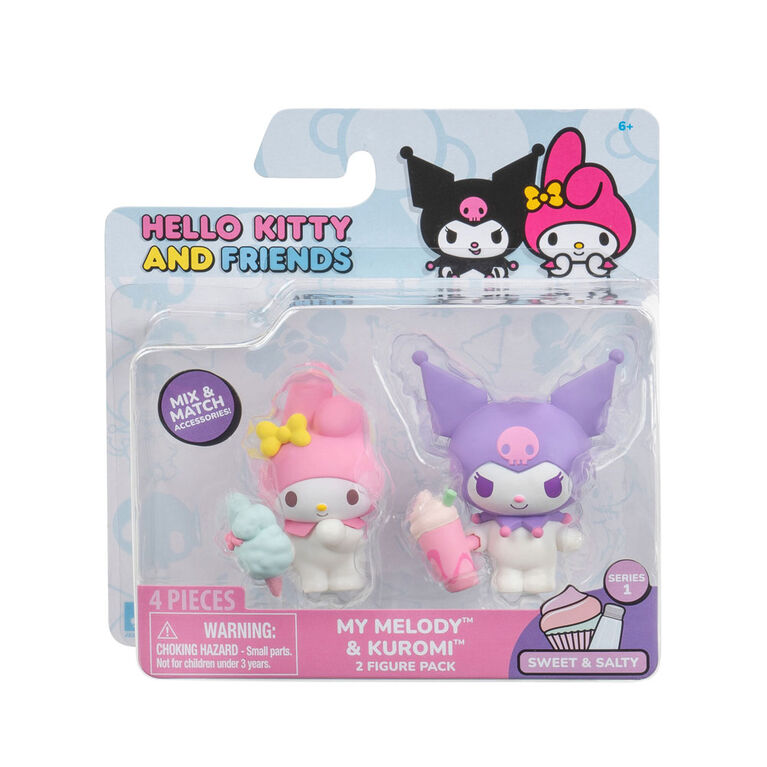 Hello Kitty & Friends Figure 2 Pack: Sweet & Salty - Kuromi Soda Can & My Melody Pretzel
