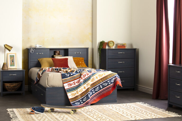 Ulysses Full BookcaseHeadboard Blueberry