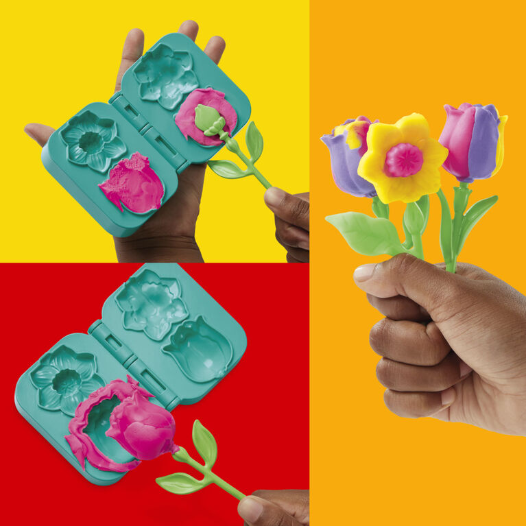 Play-Doh Tulipes et jonquilles, coffret de pâte à modeler, loisirs créatifs
