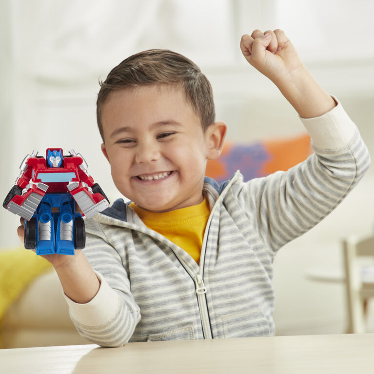Jouet convertible Playskool Heroes Transformers Rescue Bots Academy, figurine Optimus Prime de 11 cm
