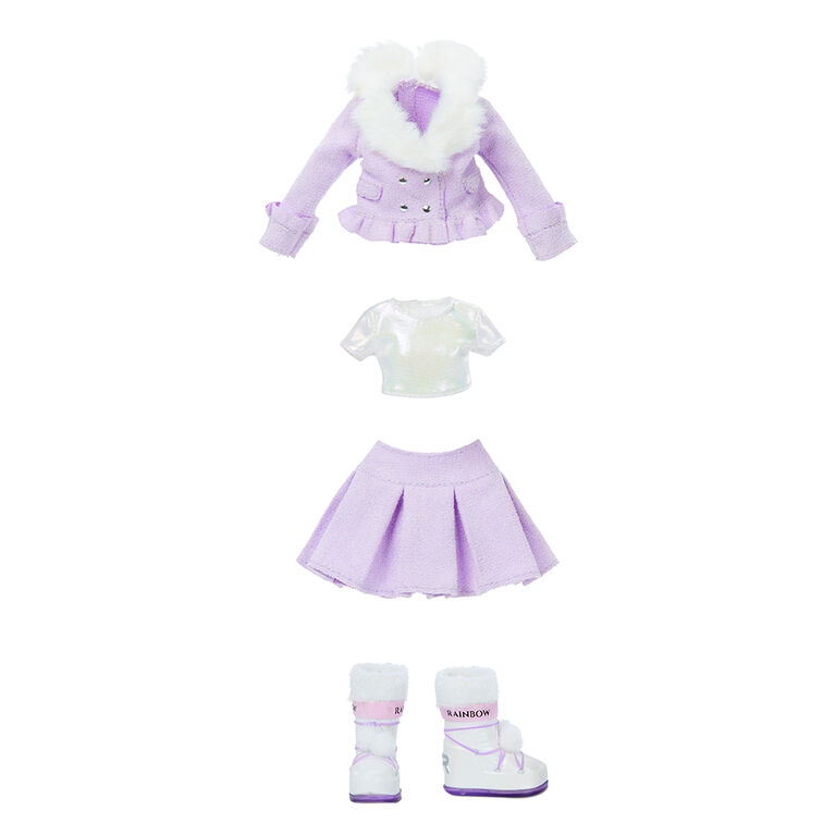 Rainbow High Winter Violet Willow - Purple Winter Break Fashion Doll and Playset with 2 complete doll outfits, Pair of Skis and Winter Doll Accessories