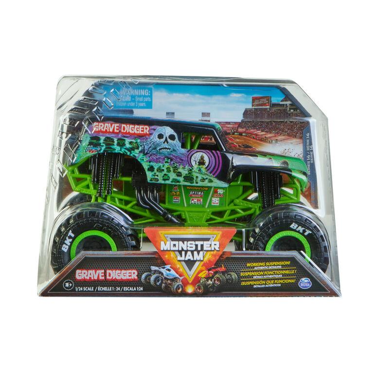 Monster Jam, Official Grave Digger (Green/Black) Monster Truck, Collector Die-Cast Vehicle, 1:24 Scale