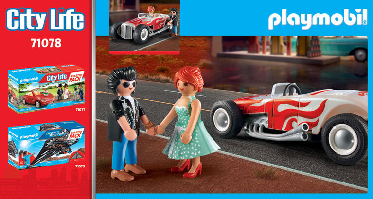 Playmobil - Starter Pack Voiture vintage avec couple