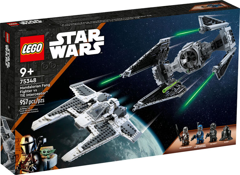 LEGO Star Wars Le chasseur Fang mandalorien contre l'Intercepteur TIE 75348 (957 Pièces)