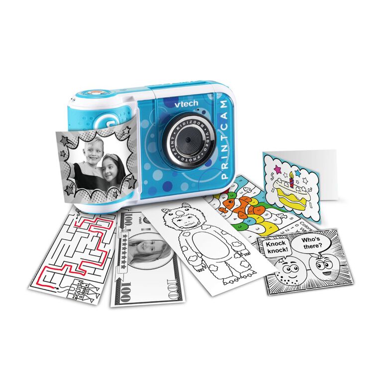 VTech KidiZoom PrintCam, appareil photo numérique haute définition pour  photos et vidéos, impressions instantanées, caméra selfie à rabattre