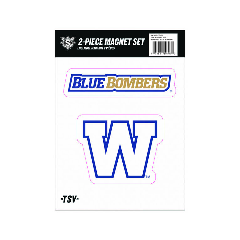 CFL Winnipeg Blue Bombers 2 piece magnet set