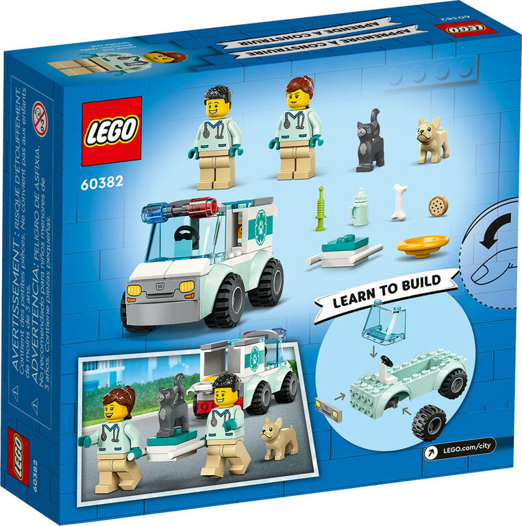 LEGO City La camionnette de secours vétérinaire 60382; Jeu de construction (58 pièces)