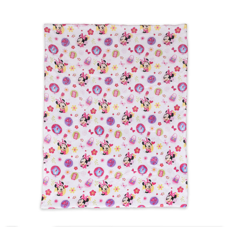 Ensemble de 3 pièces de literie Minnie Mouse de Disney pour lit de tout-petit avec couette réversible, drap-housse et taie d'oreiller par Nemcor