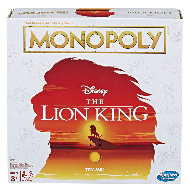 Jeu Monopoly : édition Le roi lion de Disney