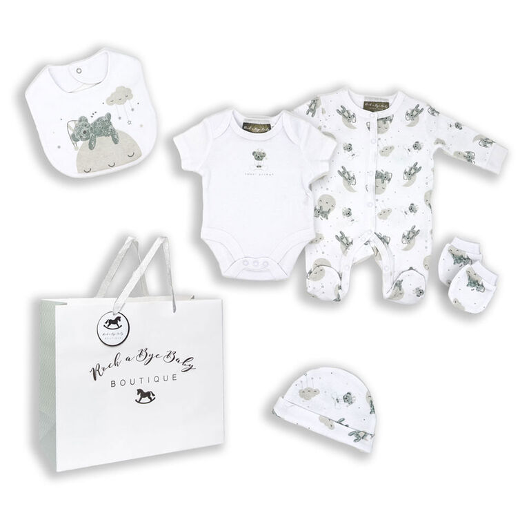 Rock A Bye Baby Uni 5 Piece Set Bear 0-3M