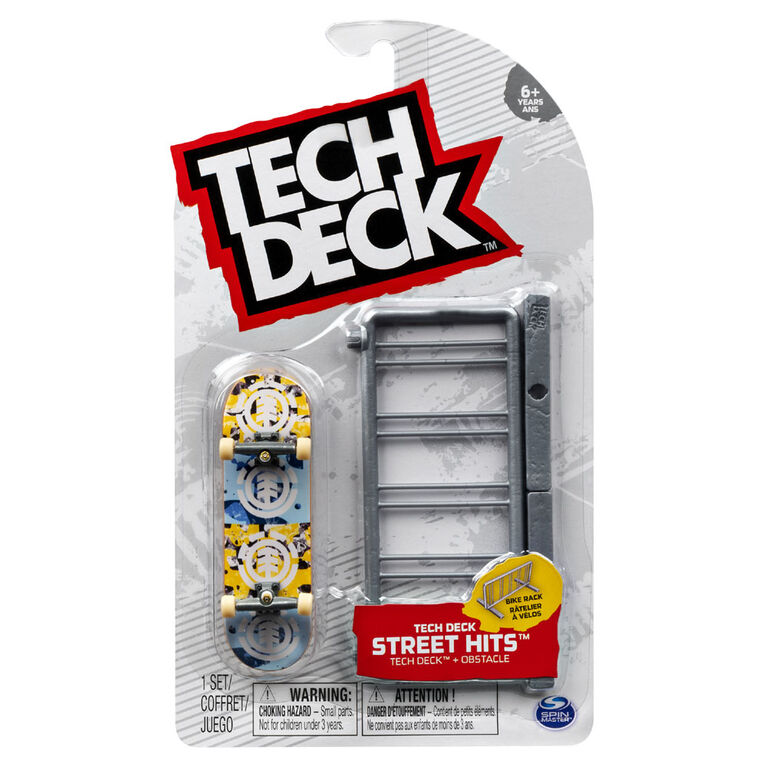  Tech Deck, Street Hits, Fingerboard Element avec obstacle range-vélos 