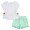 Ensemble T-shirt et Shorts Nike- Vert - Taille 3T