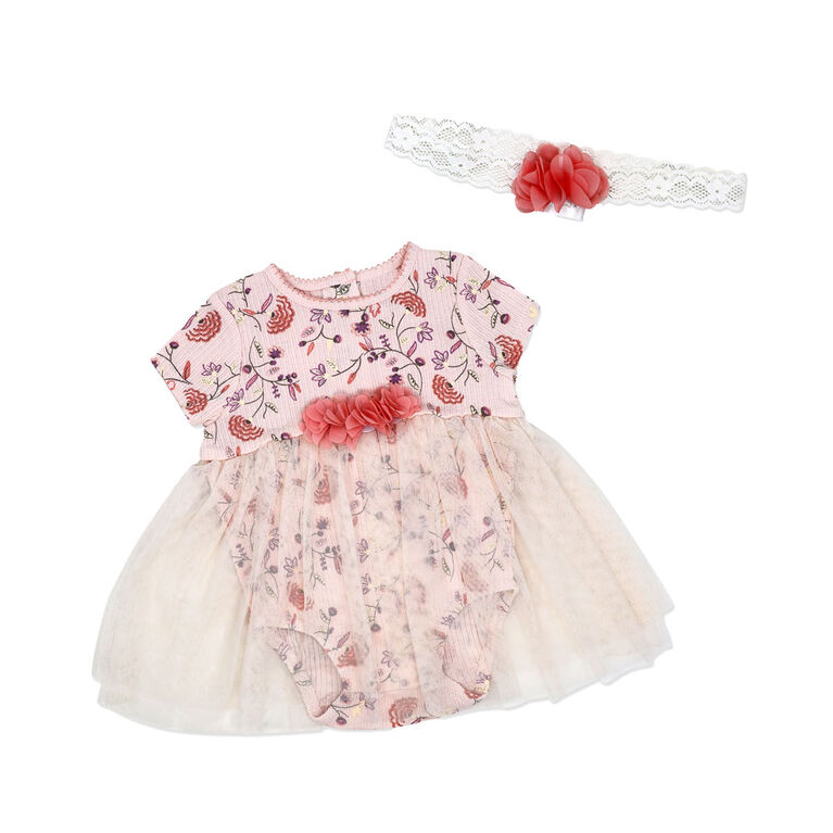 Baby Mode Ensemble barboteuse tutu 2 pi&egrave;ces : rose floral 12 mois