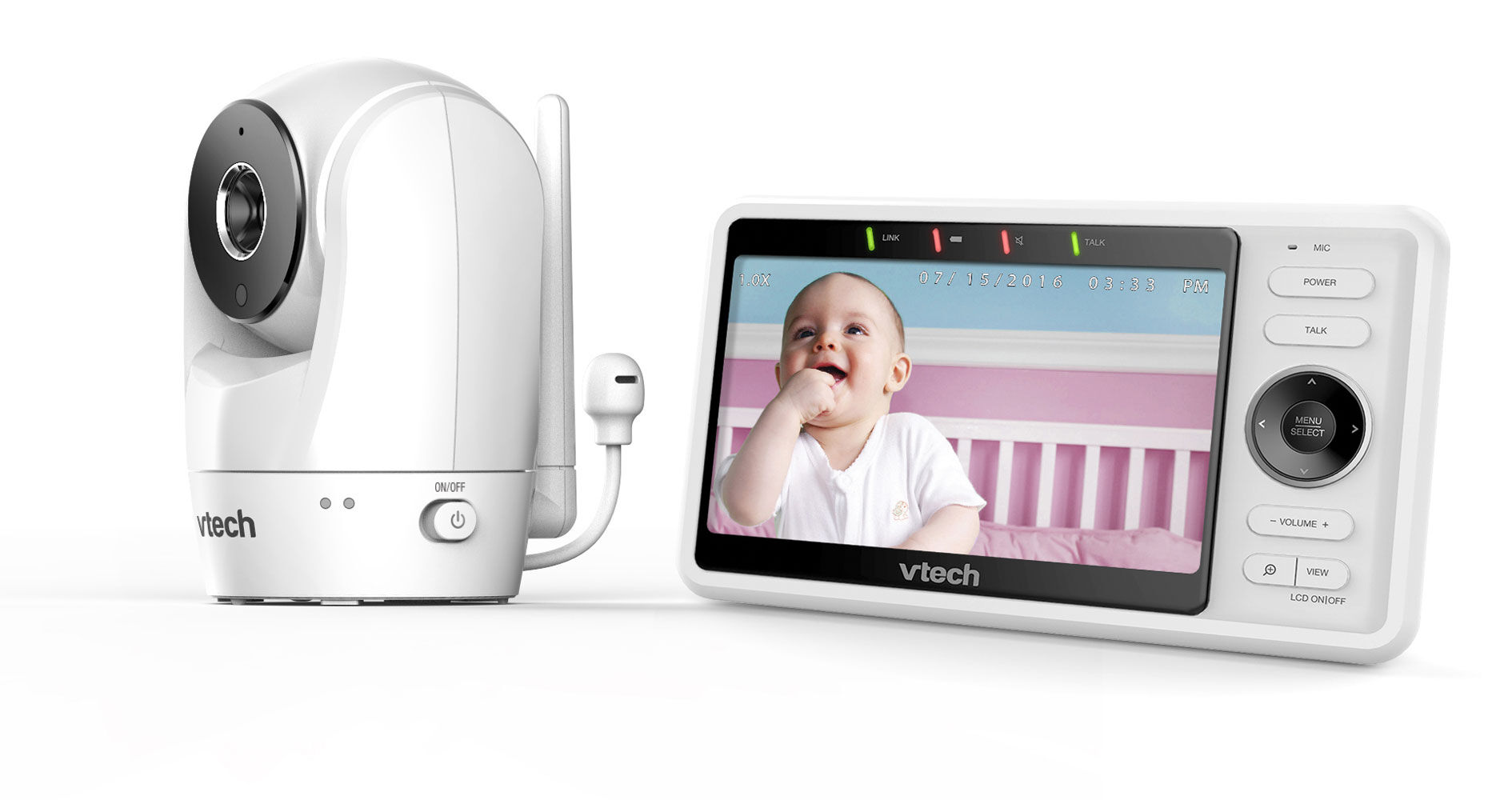 VTech RM5762 Wi Fi Remote Access Video Baby Monitor with 5inch 1080p HD Pan Tilt Camera White