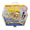 PAW Patrol, Movie Collectible Rubble Action Figure with Clip-on Backpack and 2 Projectiles