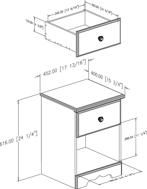 Summer Breeze 1-Drawer Nightstand White Wash