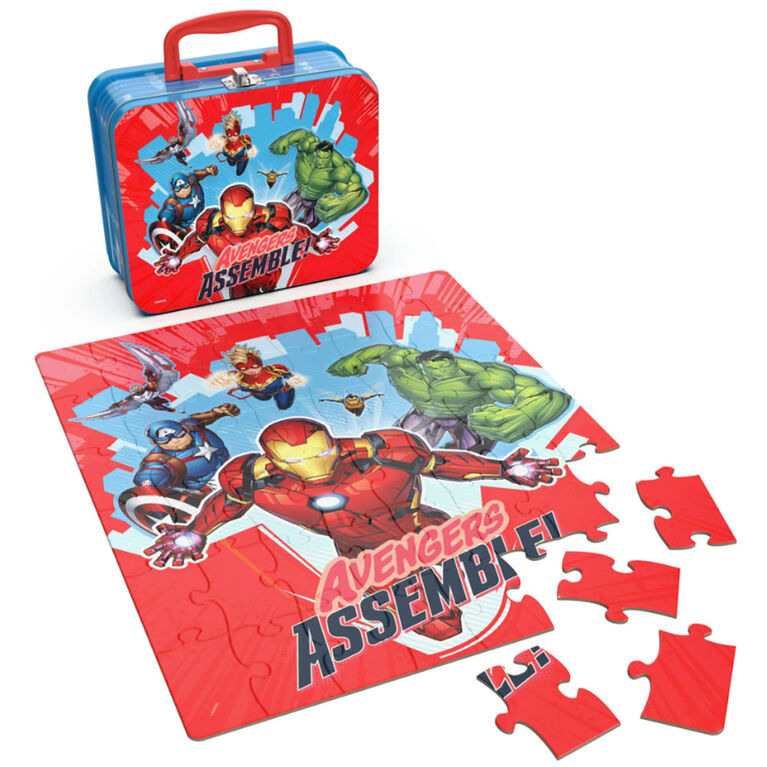 Marvels Avengers 48-Piece Jigsaw Puzzle in Tin with Handle