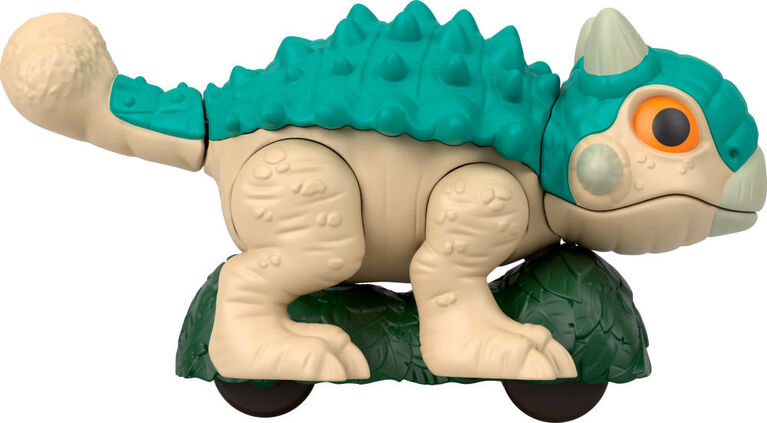 Fisher-Price Imaginext Jurassic World Ankylosaurus Dinosaur Toy with Wheels & Wiggling Motion
