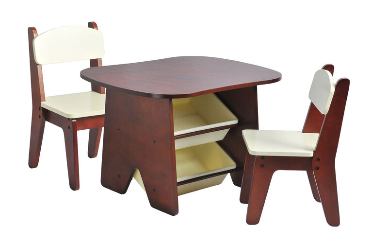 Ensemble table et 2 chaises Imaginarium - espresso