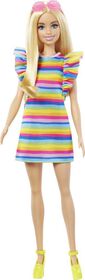 Barbie Fashionistas Doll #197 with Blond Hair, Braces, Rainbow Dress and Accessories