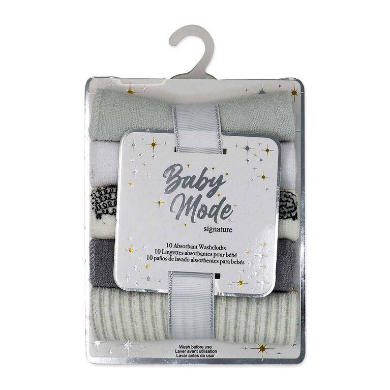 Baby Mode Signature Ivory Sheep Washcloth- Set of 10