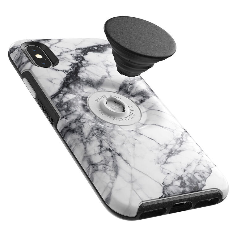 Otterbox Otter+Etui Pop Symmetry PopTop Marbre Blanc pour iPhone XS/X