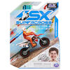Supercross, Moto authentique de Kevin Windham en métal moulé à l'échelle 1:24 avec figurine motocycliste, pour les enfants et les collectionneurs