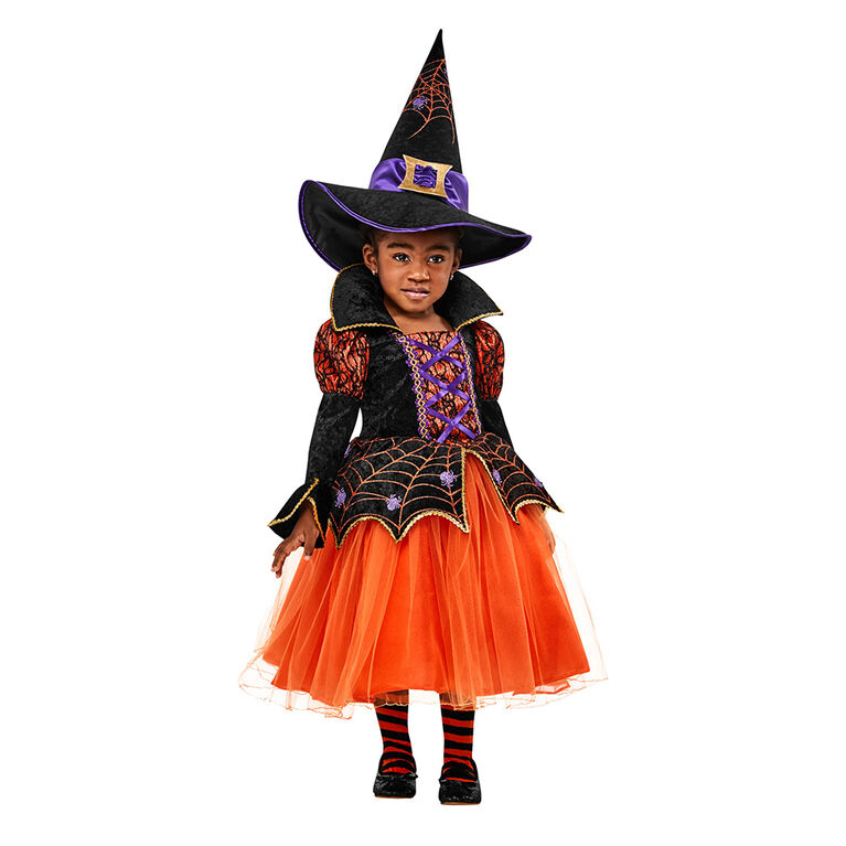 Orange Spider Witch Costume Size Extra Small (2-4)