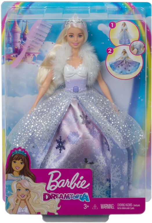 Barbie Dreamtopia Fashion Reveal Princess Doll, 12-inch, Blonde with Pink Hairstreak