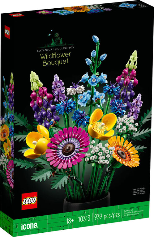 LEGO Botanicals Le bouquet de fleurs sauvages; asters et coquelicots, plante d'intérieur 10313