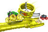 Hot Wheels Monster Trucks Power Smashers Race & Chase Challenge with Oversized Skelesaurus, 1:64 Scale Bone Shaker & 2 Crushed Cars