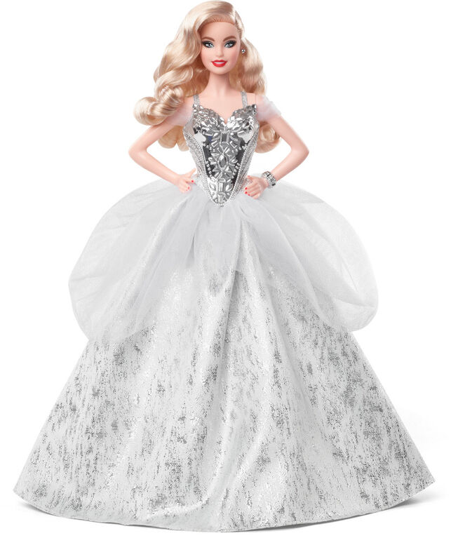 Barbie Signature 2021 Holiday Barbie Doll (12-inch, Blonde Wavy Hair) in Silver Gown