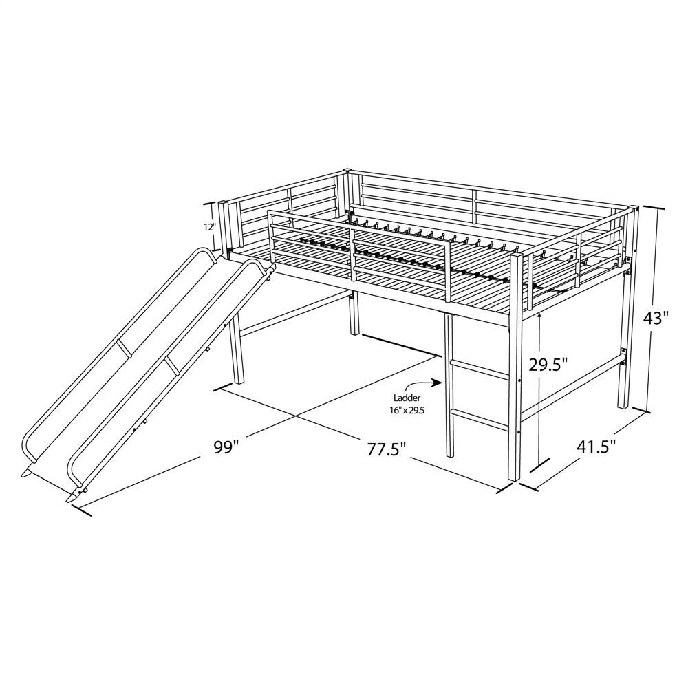 Dhp junior loft online bed with slide