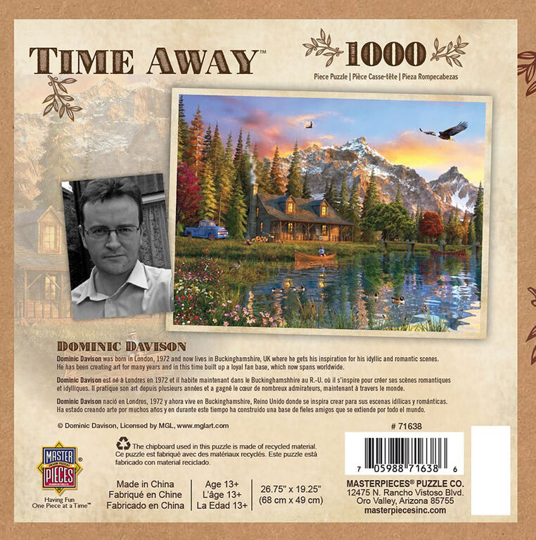 MasterPieces Time Away Eagle View - Fishing 1000 Piece Jigsaw Puzzle by Dominic Davidson - English Edition