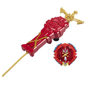 Beyblade Burst QuadStrike, pack Lanceur puissance et vitesse Xcalius, ensemble de combat avec lanceur puissance et vitesse Xcalius et toupie à rotation droite