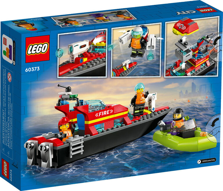 LEGO City Fire Rescue Boat 60373 Building Toy Set (144 Pieces)