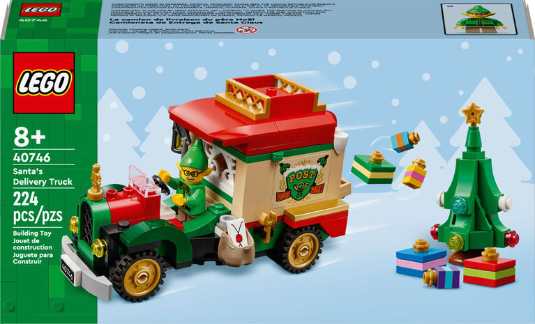LEGO Le camion de livraison du p&egrave;re No&euml;l Jouet de jeu de r&ocirc;le avec des cadeaux de No&euml;l et une figurine de lutin 40746