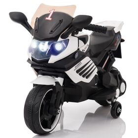 Voltz Toys Kids Motorcycle With Training Wheel, White
