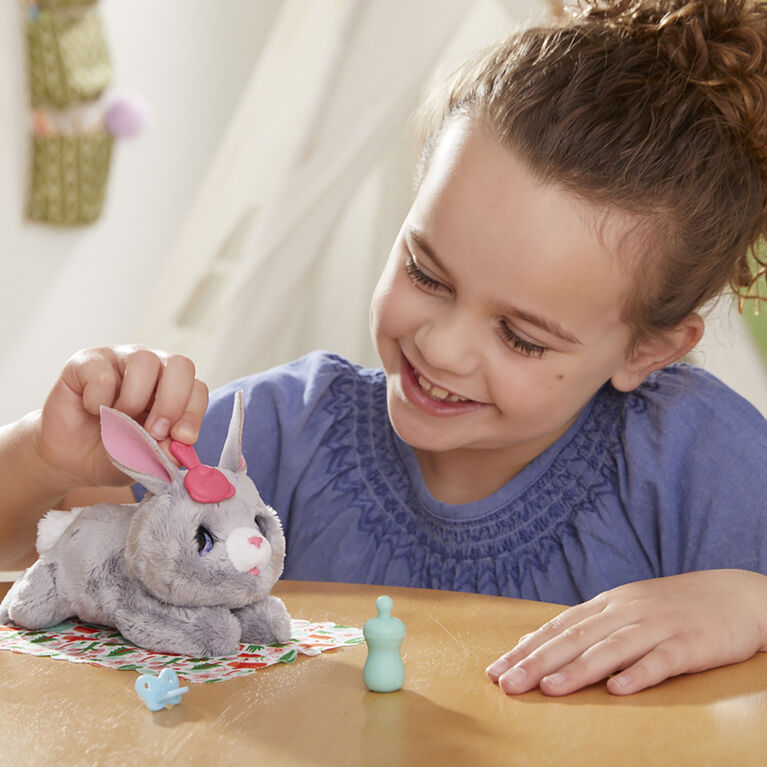 furReal Newborns Bunny Interactive Animatronic Plush Toy: Electronic Pet with Sound Effects, Closing Eyes,Ages 4 and up