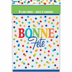 Polka Dots Bonne Fete Loot Bags 8 pieces - French Edition