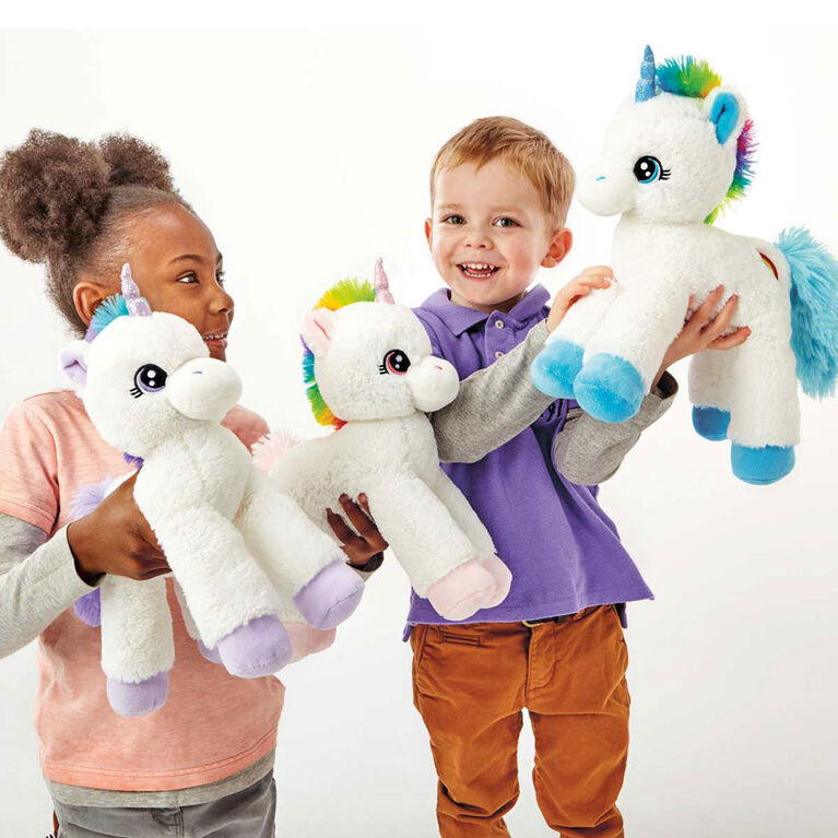 Snuggle Buddies - Peluche Licorne arc-en-ciel de 38 cm - Violet - Notre exclusivité - Les couleurs et les styles peuvent varier - un par achat