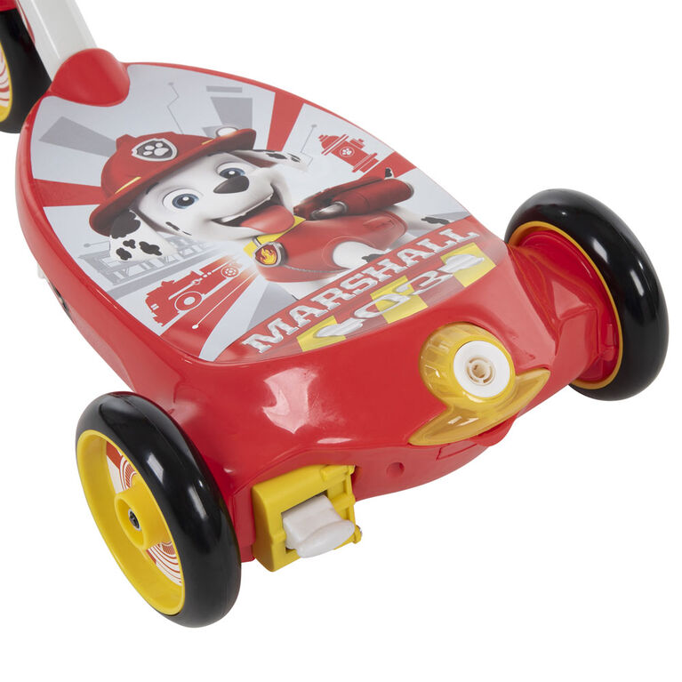 Trottinette électrique à bulles de 6V pour enfants La Pat' Patrouille Marshall Ride-On alimenté par batterie, Rouge