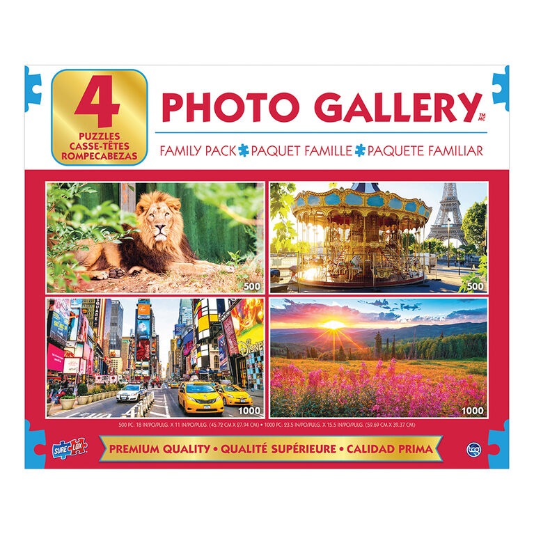 Sure-Lox 4 In 1 Art Gallery Multipack Puzzles - 500 and 1000 Piece Jigsaw Puzzles